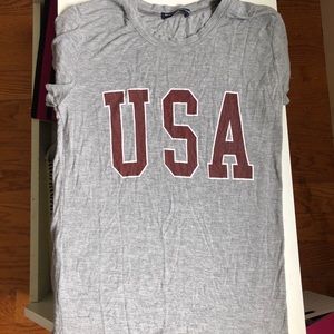 Brandy Melville Grey USA Tee